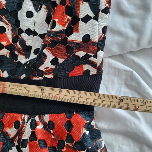 Sachin & Babi Noir Floral Norman Sz 4 Midi Dress Gown Red Bkack Tule Org… - Picture 11 of 16